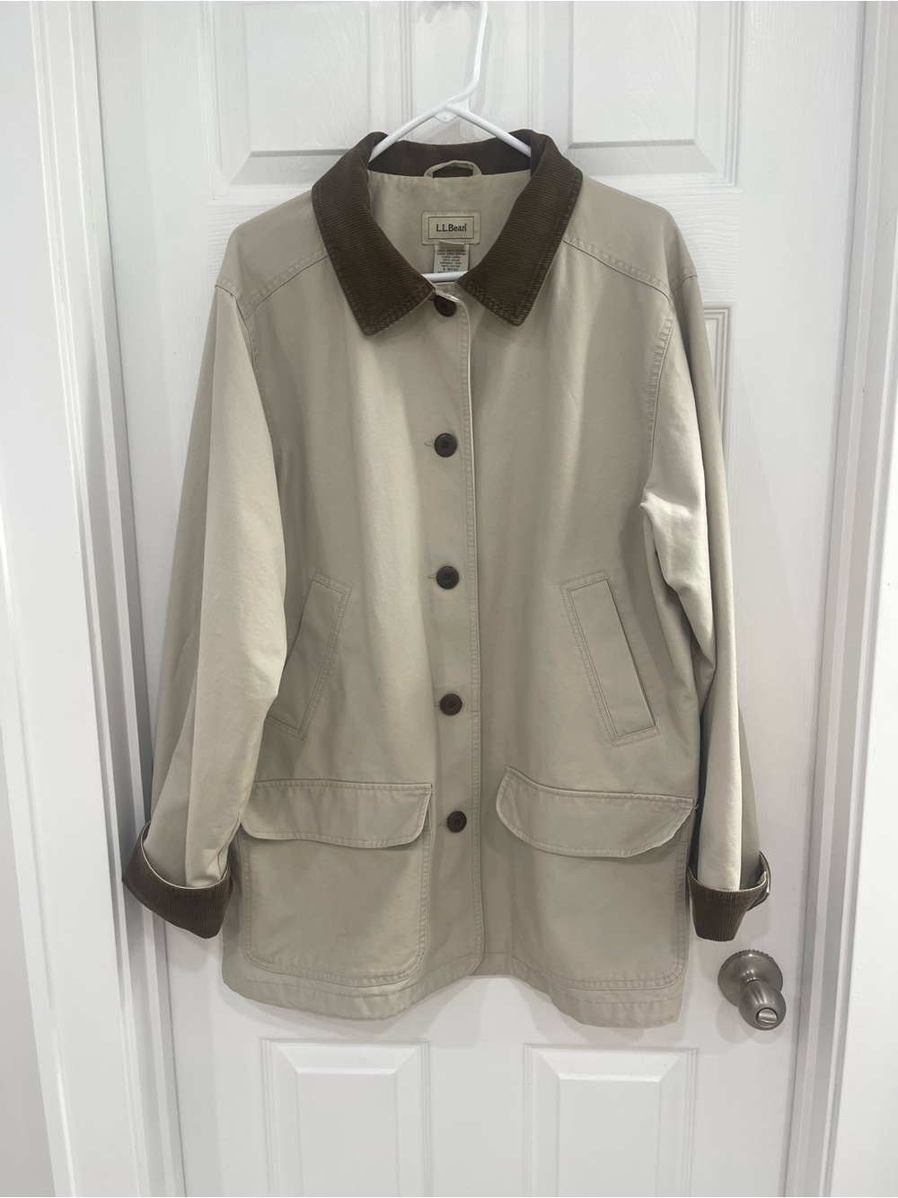 L.L. Bean Women's Vintage Tan Barn Coat Chore Coat XL Regular